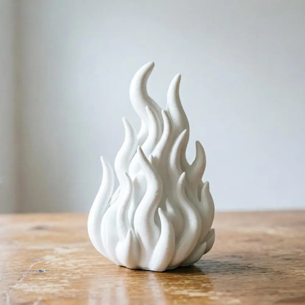 Hollow Tea Light Shield Flame Shaped Tealight Cover 3d Printed Flame Candle Holder Shade Ambient Decor Figurine for Dining