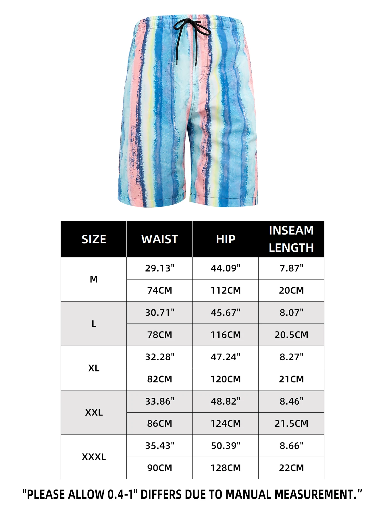 Men's Beach Elastic Waist Drawstring Stretch Shorts Casual Lightweight Swim Trunks Athletic Running Pants with Mesh Lining