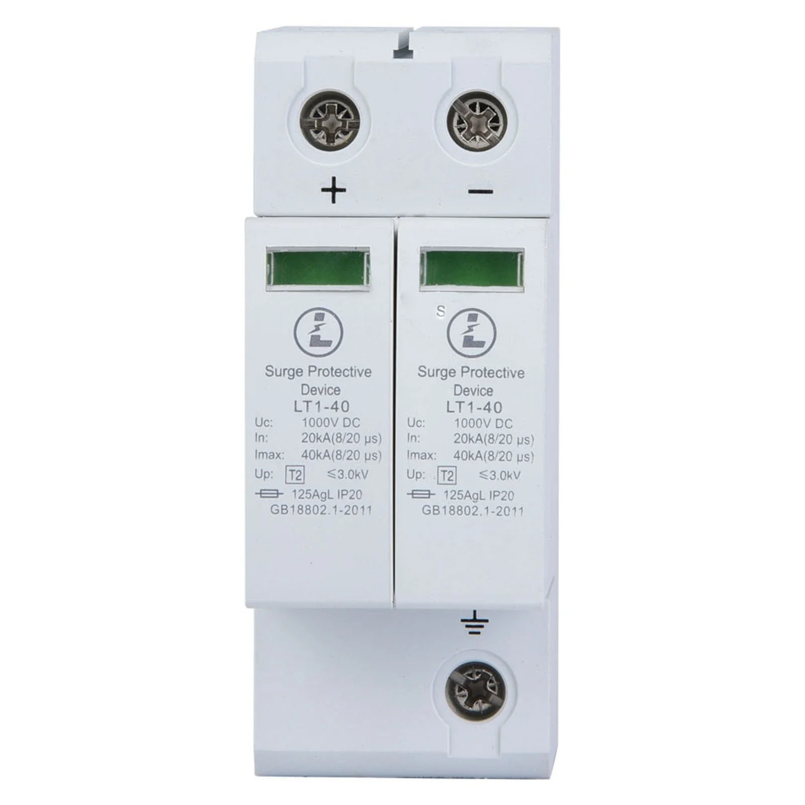 2P 40KA Überspannungsschutzgerät DC Photovoltaik Lightning Tele Protector Niederspannungsableiter 1000V