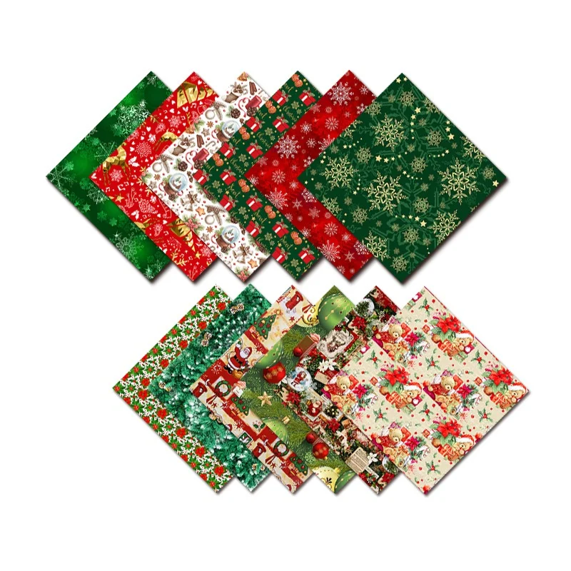 Merry Christmas Paper Pad Assorted Pattern Decoupage Paper Single-Sided Vintage Scrapbooking DIY Decorative Cardmaking Supplies