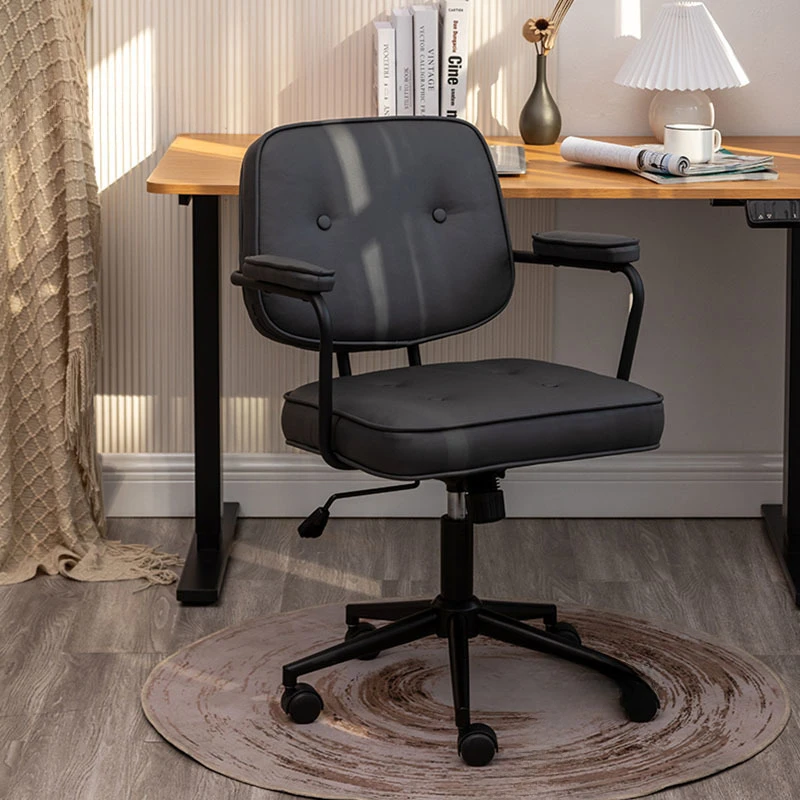 Nordic Leather Office Chairs for Office Furniture Computer Chair Retro Designer Light Luxury Sedentary Comfortable Office Chair