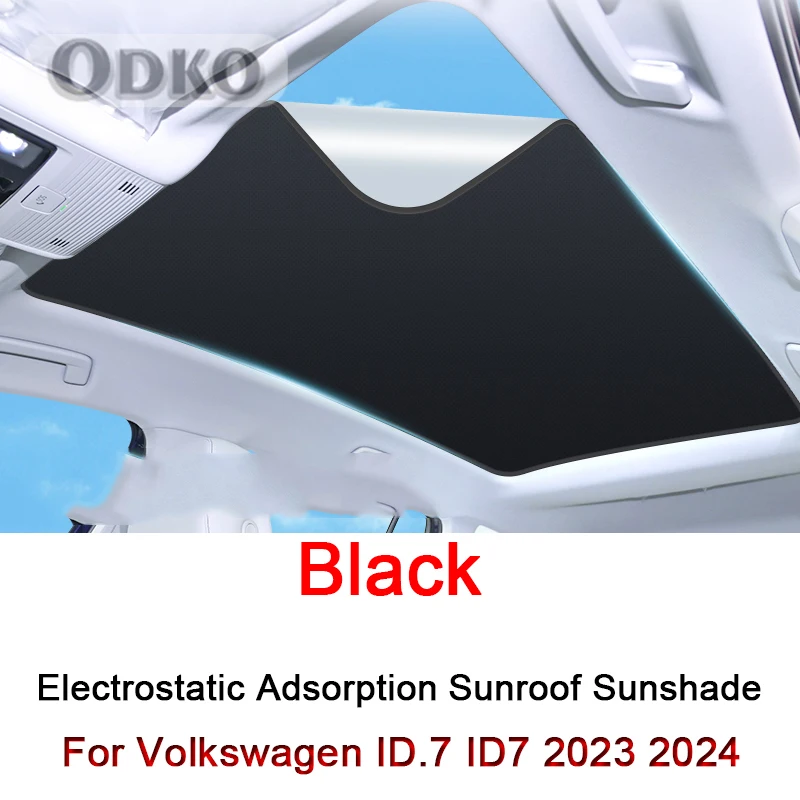 Car Electrostatic Adsorption Sunroof Sunshade Cover Fit For Volkswagen ID.7 ID7 2023 2024 2025 Heat Insulation Skylight Sticker