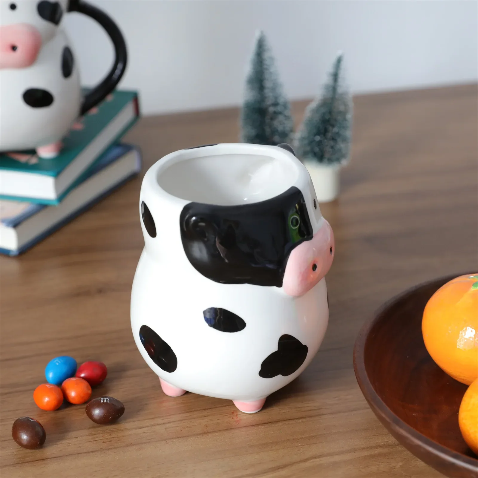 Cartoon Cow Ceramic Mug for Home Baking Dessert Cute Coffee Cup Creative Milk Mugs Breakfast Cup Juice Cup Kids Christmas Gift