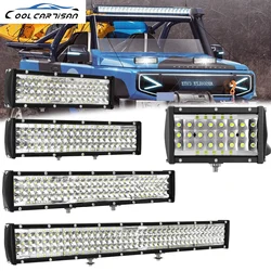 LED Mile Headlight Lightbar Flood Beam Led Combo LED Beam 12V 24v 4x4 Off Road Work  for Car Truck ATV SUV 4/7/9/12/15/20 Inch