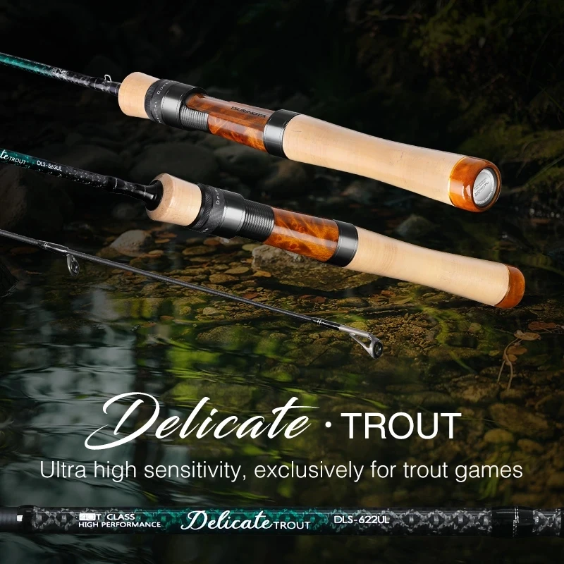 2023 New TSURINOYA DELICATE Trout Rod 1.68/1.88M UL High Sensitivity Fishing Stream Rod Fuji Parts Cork Handle Fast Action