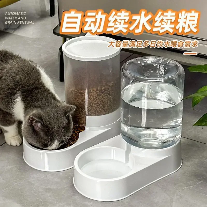 Dog Feeder Cat Automatic Feeding Water Bowl Transparent Pet Food Storage Dispenser Container Puppy Kitten Accessories