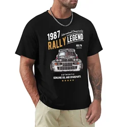 ラリーの伝説のTシャツ,男性用,コットン,フィットネスウェア,1987 lancia,Deltennale hf,車,ヒップホップ,夏のブランド,2019