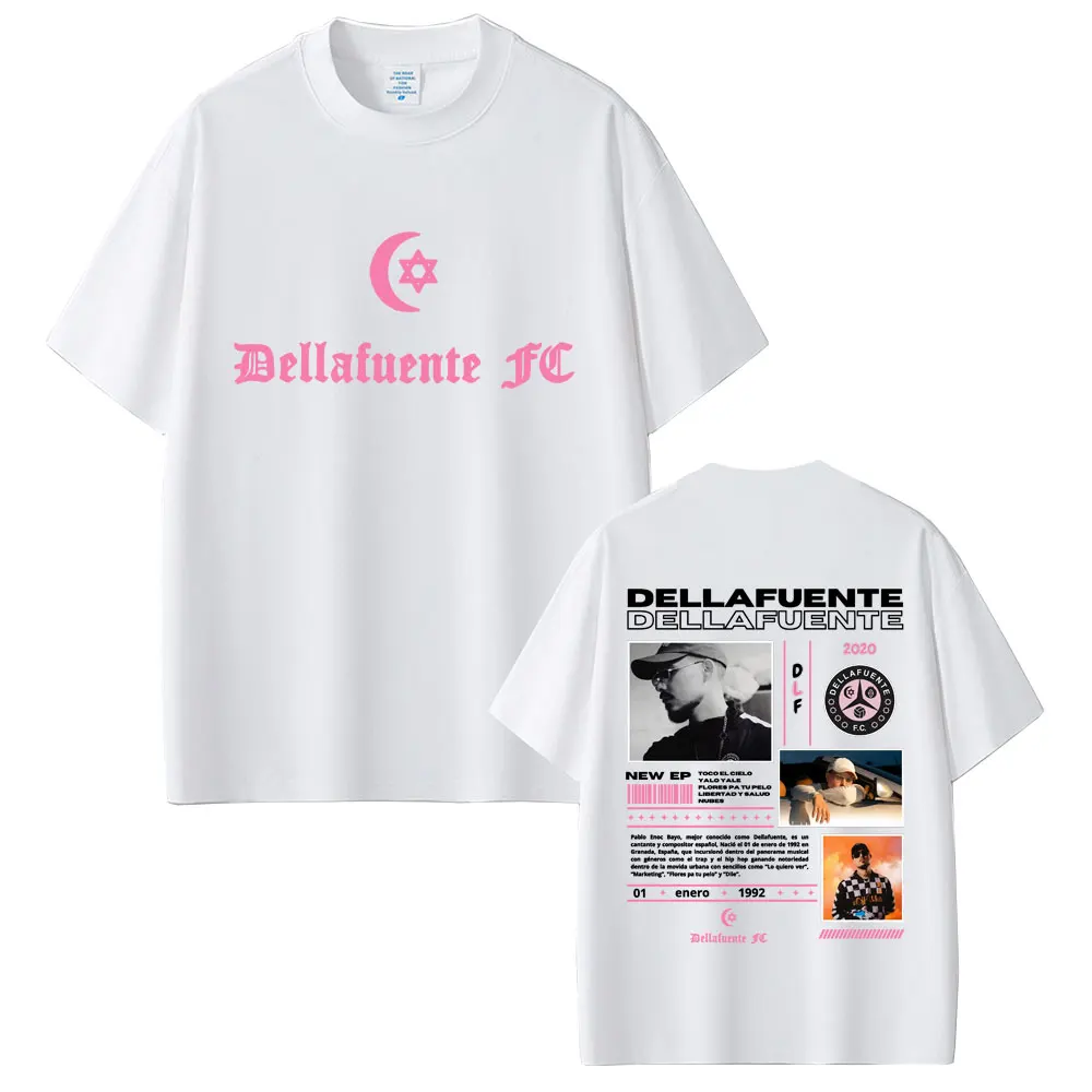 Dellafuente 2025 Music Album Double Sided Print T-shirt Fan Gift Men Women Fashion Casual Cotton T Shirts Male Vintage Tshirt