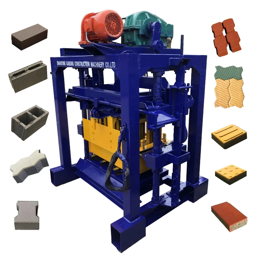 

QT4-40 manual concrete block brick machine making Manual Hollow Interlocking brick making machine