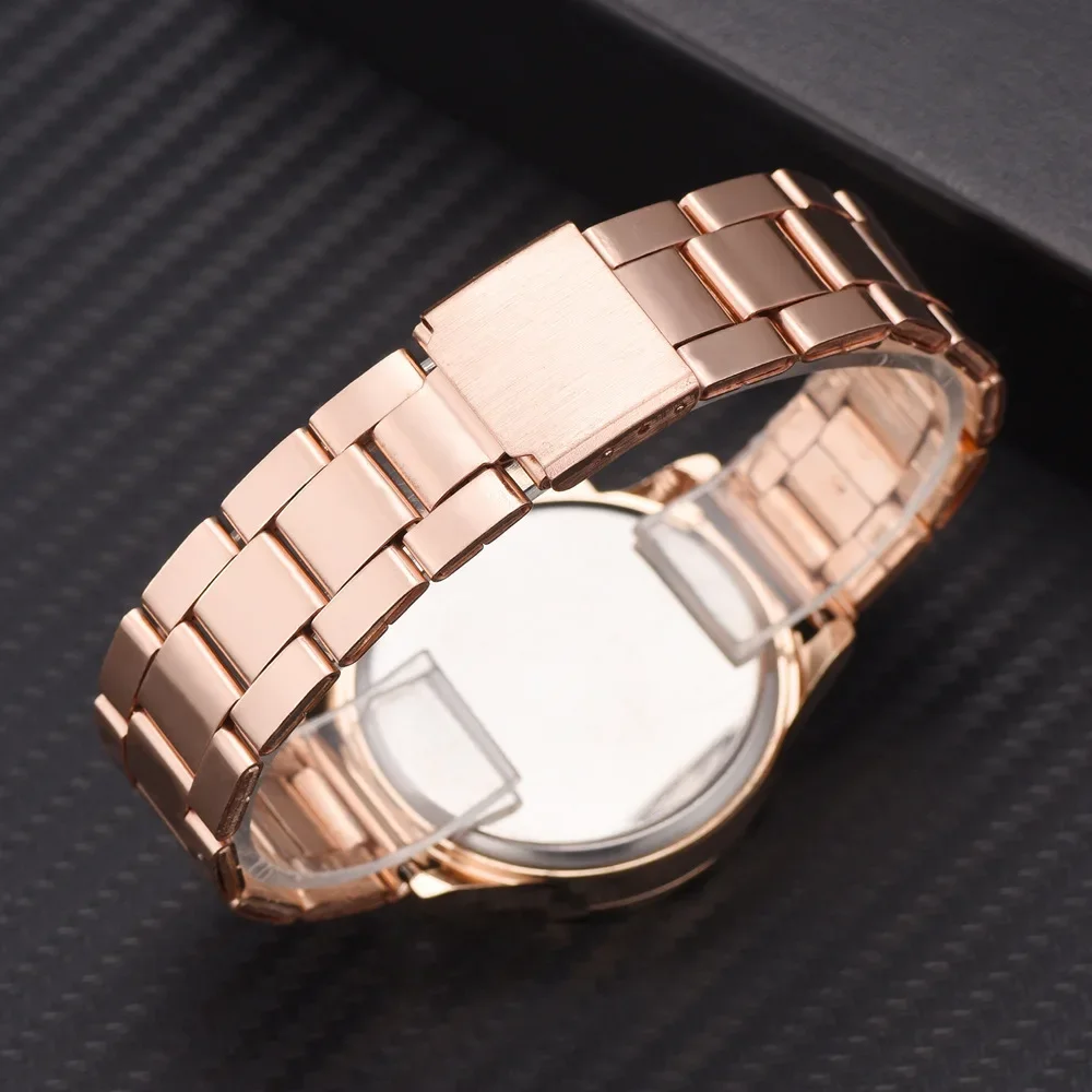 Reloj de lujo de oro rosa para mujer, pulsera de negocios, regalo femenino, nuevo, 2024