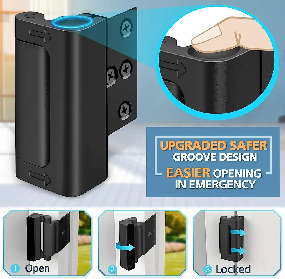 Door Reinforcement Lock Withstands 800lbs Of Force Extra Proof Door Lock For Kids Safety Door Security Lock for Home Safety