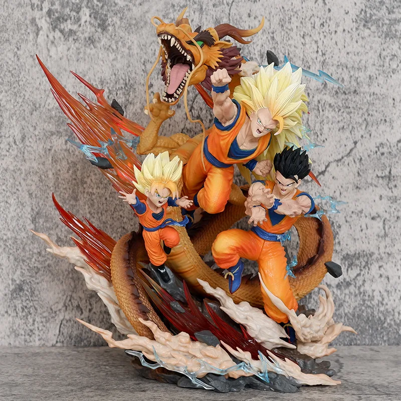 

Anime Dragon Ball z Son Goku Dvagon Boxing Father and son Statue model.Pvc GK handmade model Toy Collectible Decoration Desktop