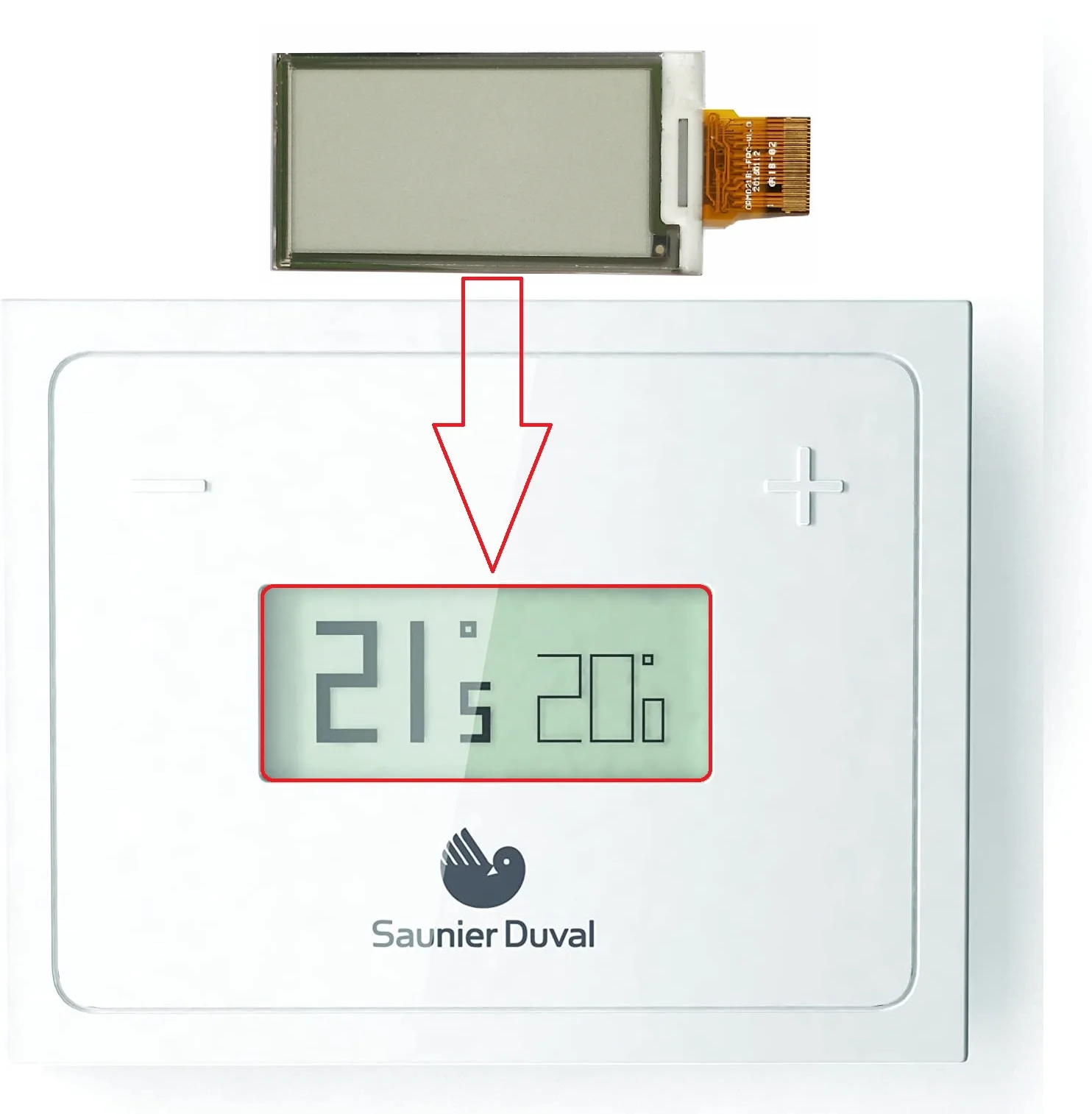 Pantalla LCD para matriz de pantalla de reparación de termostato Saunier Duval MiGo