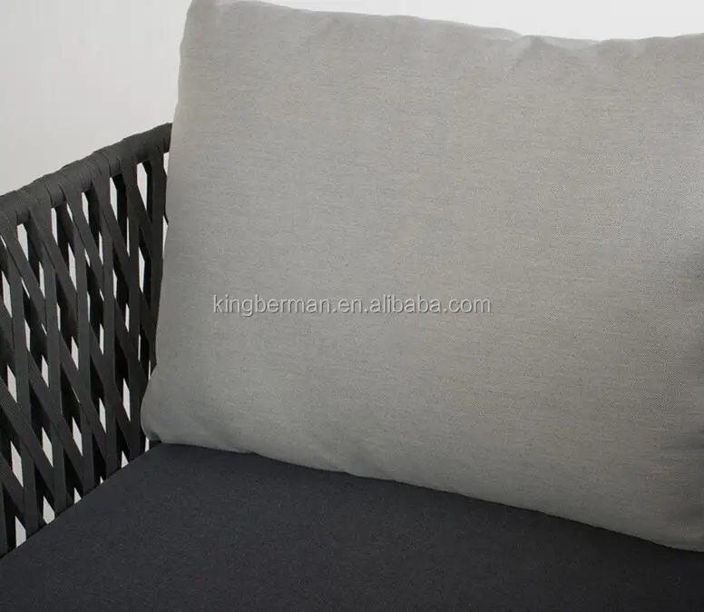 مجموعة حديقة أوروبية كلاسيكية فاخرة، أريكة خارجية أنيقة على شكل حبل، مجموعة أنيقة من أثاث الحدائق للفنادق #4