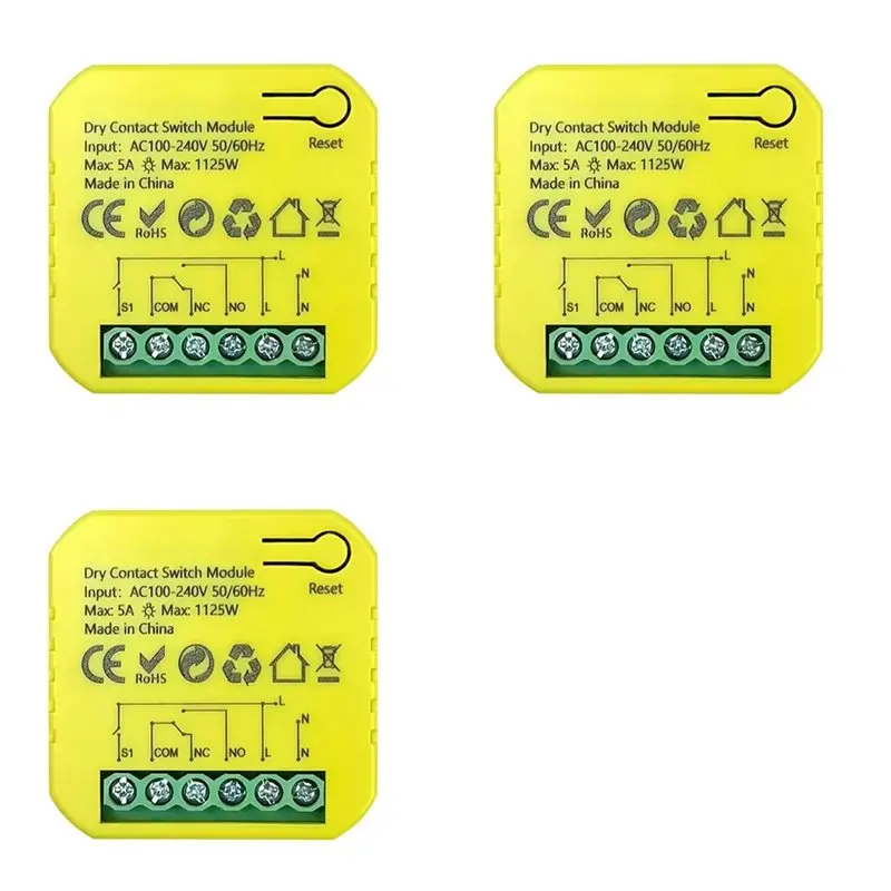 

YSS-3X Tuya Smart Zigbee Dry Contact Switch Relay 5A App Remote Timing DC12/24V AC100-240V Supports Google Home Alexa