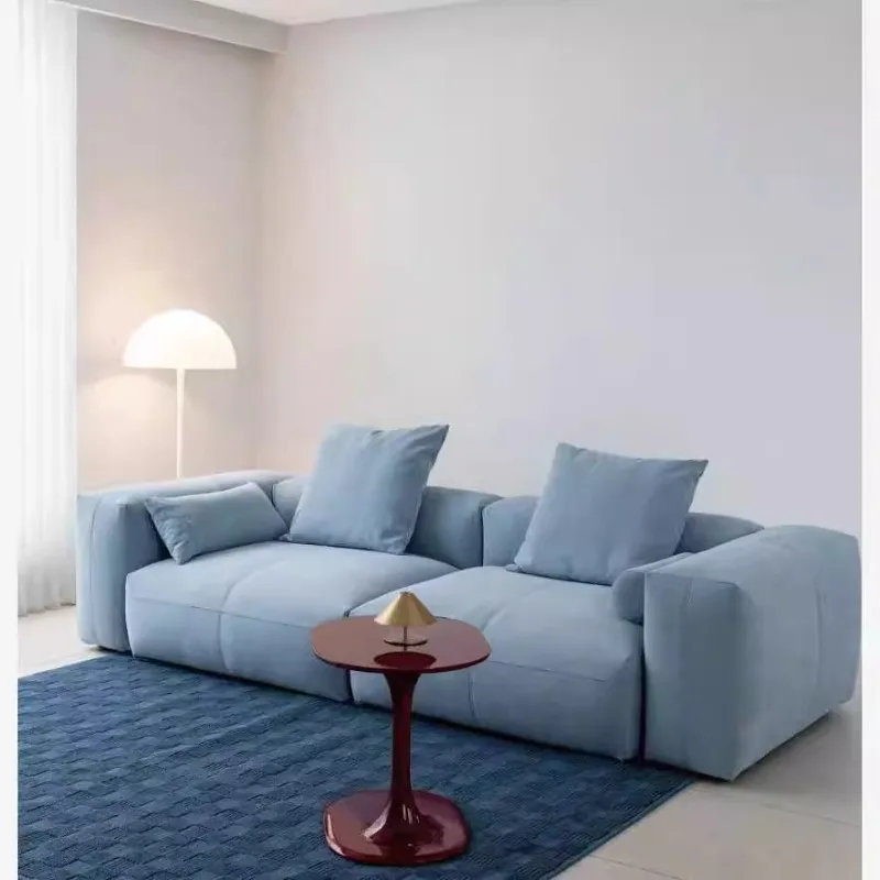 

Minimalist Armchair Puff Sofa Beds Comfortable Fabric Dopamine Blue Living Room Modern Simple Light Luxury Apartment Furniture