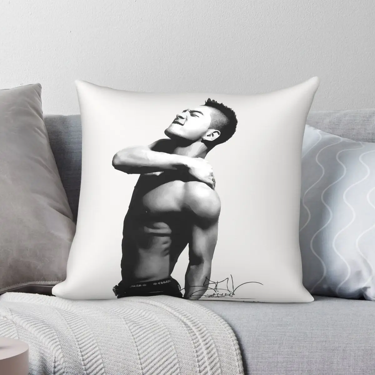 Sexy Taeyang With Hand Sign Square Pillowcase Polyester Linen Velvet Creative Decorative Pillow Case Sofa Seater Cushion Case