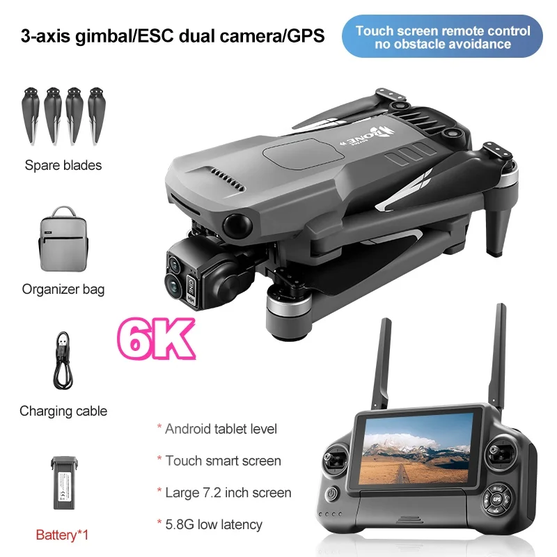 Nieuwe 8K GPS Drone 3-assige gimbal met touchscreen Professionele HD-camera FPV 360 ° Telescopisch obstakelvermijding borstelloos Dron-speelgoed