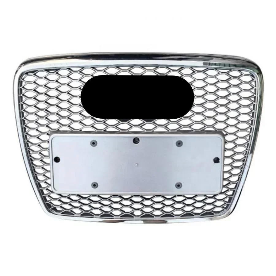 Car Front Grille For S6/RS6 Style Front Bumper Grille Mesh Hood Grill Grille Chrome Black for A6 C6 S6 4F SFG 05-11 car-styling