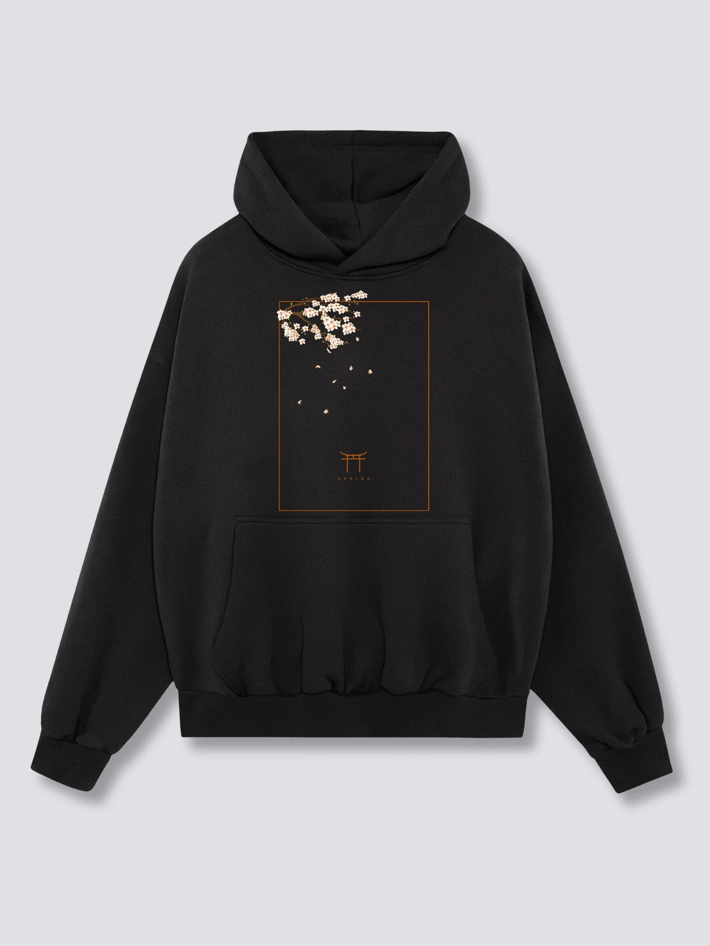 Woman Minimal Sakura Torii Gate Print TShirt Japanese Streetwear TShirt Front Graphic TShirt Oversized Hoodie Sweatshirt Tops