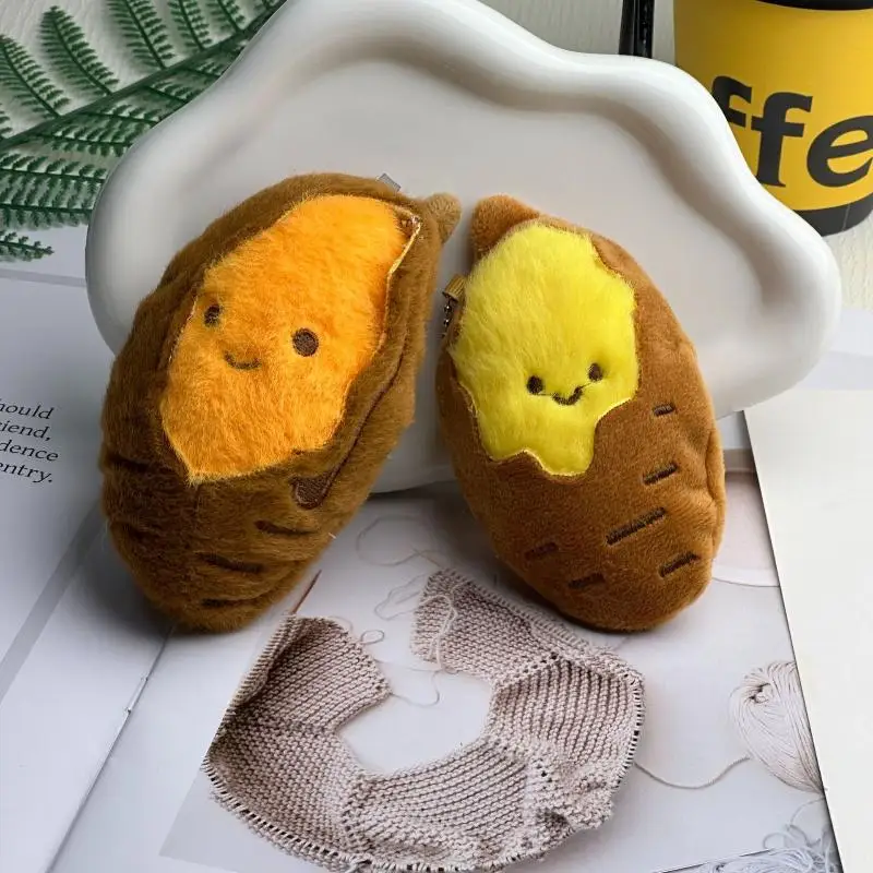 Bezaubernder Einzigartiger Hellfarbiger Roher Süßkartoffel-Schlüsselanhänger; Animierte Lebensmittel-Stoffpuppe Anhänger Deko Geschenk Accessoire