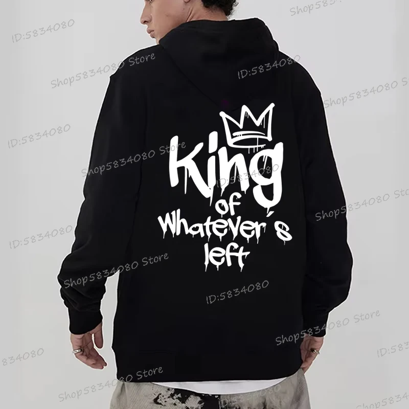 زوجين هوديس مضيئة ملك أي مكان يسار وملكة كل شيء للجنسين ملابس كاجوال يومية النساء الرجال رياضية مقنعين #5