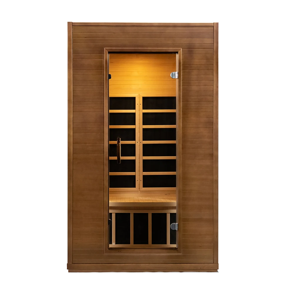Smartmak Healthcare Hemlock Red Cedar Sauna Room 2 Person Wooden Infrared Sauna Room