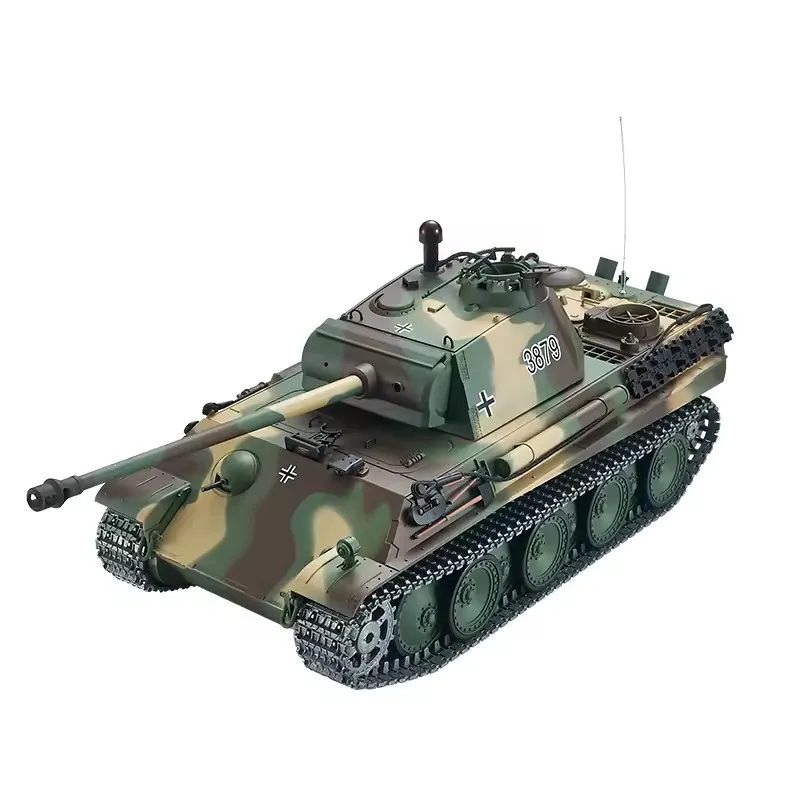 Henglong 3879 1/16 plástico alemão pantera g rtr rc tank7.0 - 2.4g, função de tiro e fumaça bb para presente de aniversário