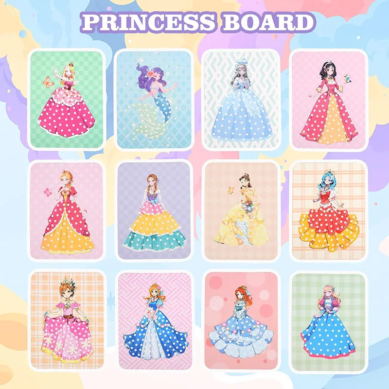Cartes autocollantes en tissu, 3 pièces, jouets d'art Craze Poke Caft, Puzzle créatif, peinture par perforation, jeu d'habillage de princesse pour enfants
