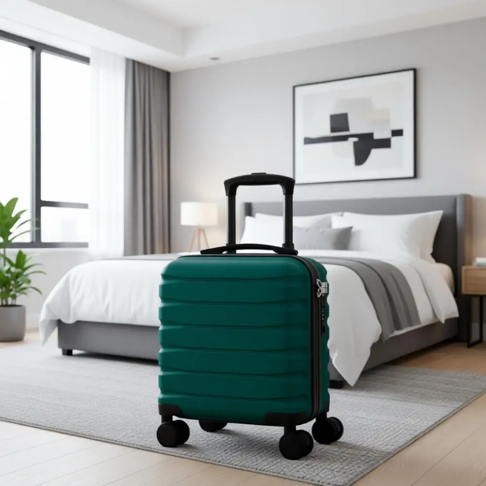 

Compact 16.25x13.5x8 TSA-Lock Spinner Carry-On Bag with USB Port, Approved for Major Airlines