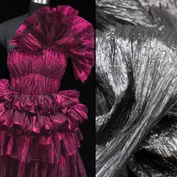 128cm Wide Wrinkle Irregular Pleated Fabric Texture Shape Decorative Background Stage Costume Designer Fabrics  Patchwork