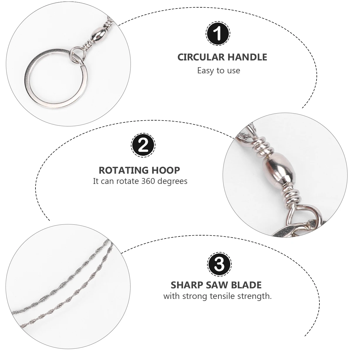 

4pcs Rope Stainless Steel Wire Outdoor Gear Lightweight Compact Chainsaw For Camping Hiking Hunting Survival Supplies