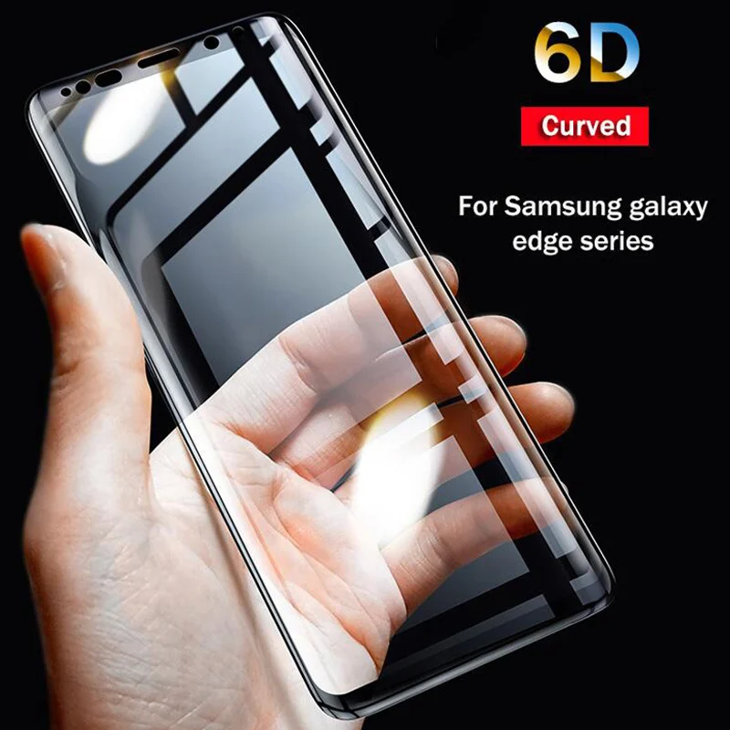 6D Full Curved 5D Tempered Glass For Samsung Galaxy S8 S9 3D Screen Protector Film S6 S7 Edge A6 A8 Plus Cover Case