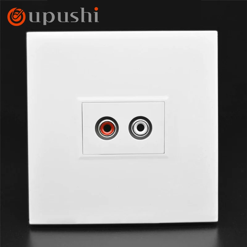 Oupushi Non Soldering Wall Plug Home 86 Type Multimedia HDMI 4K HD AV Panel Red and White Double Lotus Head Audio Socket