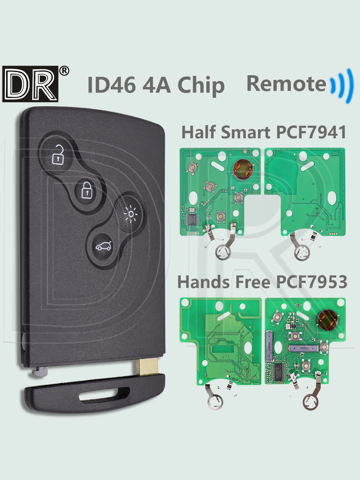 DR Half Smart/Hands Free ID46 4A PCF7953M Inteligentny zdalny kluczyk samochodowy do Renault Megane Laguna Grand Scenic Fluence Clio IV Captur — 2