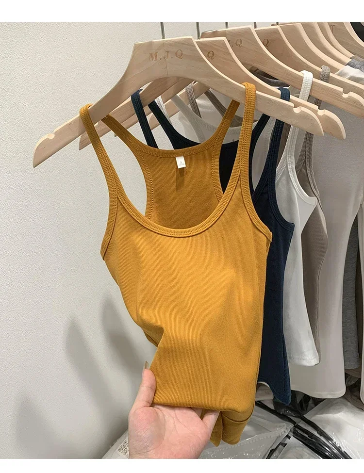 Layering Outerwear Tees 2026 Sommer Y2K Hot Girl Gestricktes Geripptes Damen-Camisole Figurformendes Ärmelloses Tanktop – Detail 20