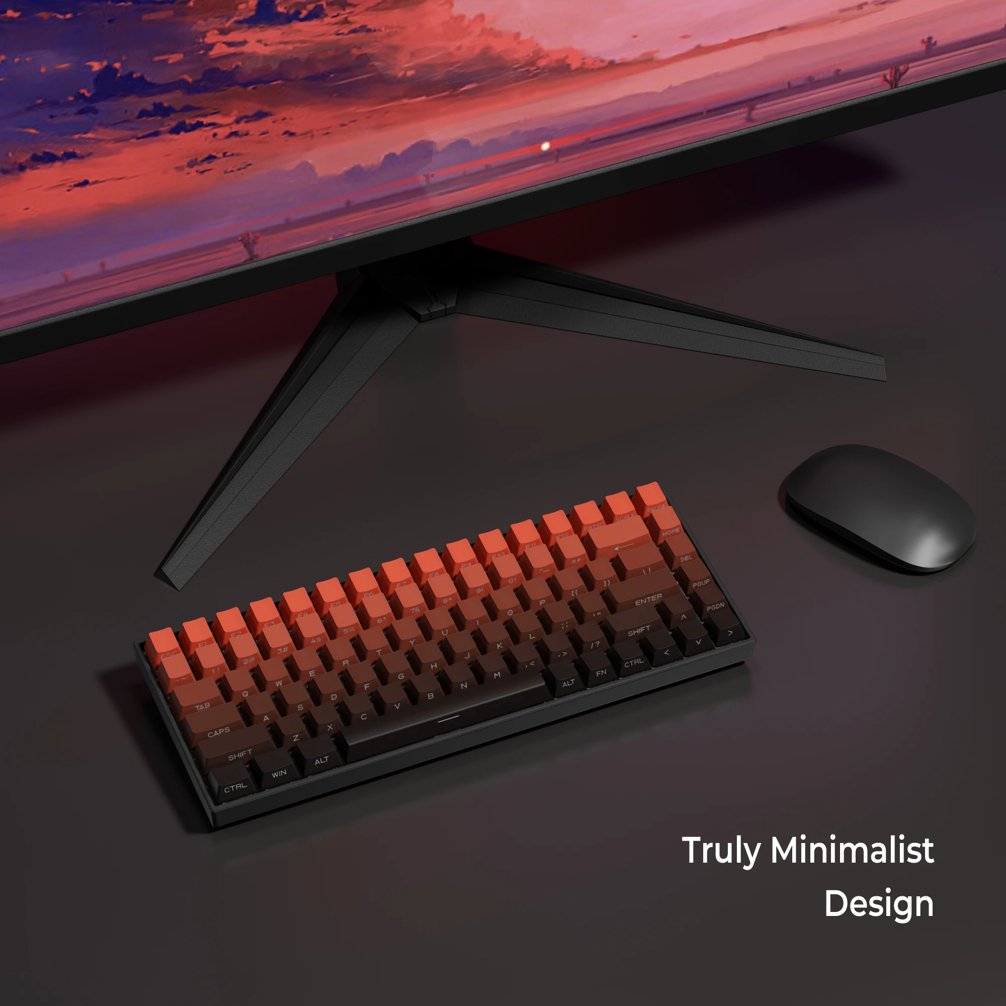 

QBYI Phantom Gradient Keycaps PBT Top/Side Print Key Caps Double Shot Shine Through Custom Minimalist OEM Russian/Korean Keycap