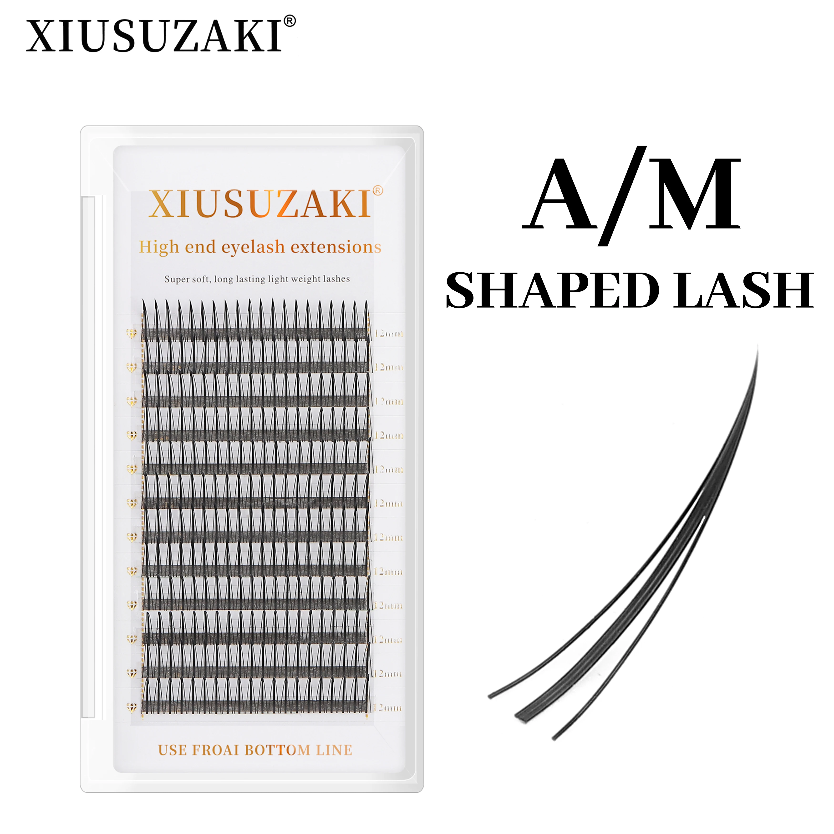 XIUSUZAKI A/M Shape Premade Fans Eyelashes Individual Lashes Fluffy Cluster Spikes Lashes Extensions Wispy False Eyelashes Shop