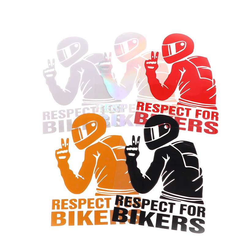 Respect For Bikers Sticker Car Vinyl Decal Funny Motorcycle Waterproof Car Motorcycle Decor Reflective Stickers Personalized Diy