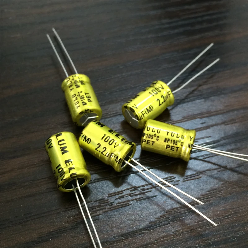 100pcs 2.2uF 100V ELUM NP 8x11.5mm 100V2.2uF Bipolar Aluminum Electrolytic Capacitor