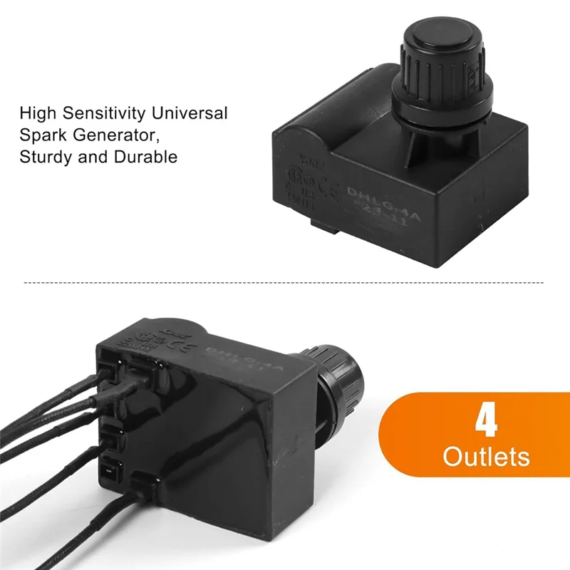 Promotie! Ontstekingsset voor Charbroil gasgrills, 4-uitgang ontstekingsmodule vervanging met draden en 2 drukknoppen voor Charbroil
