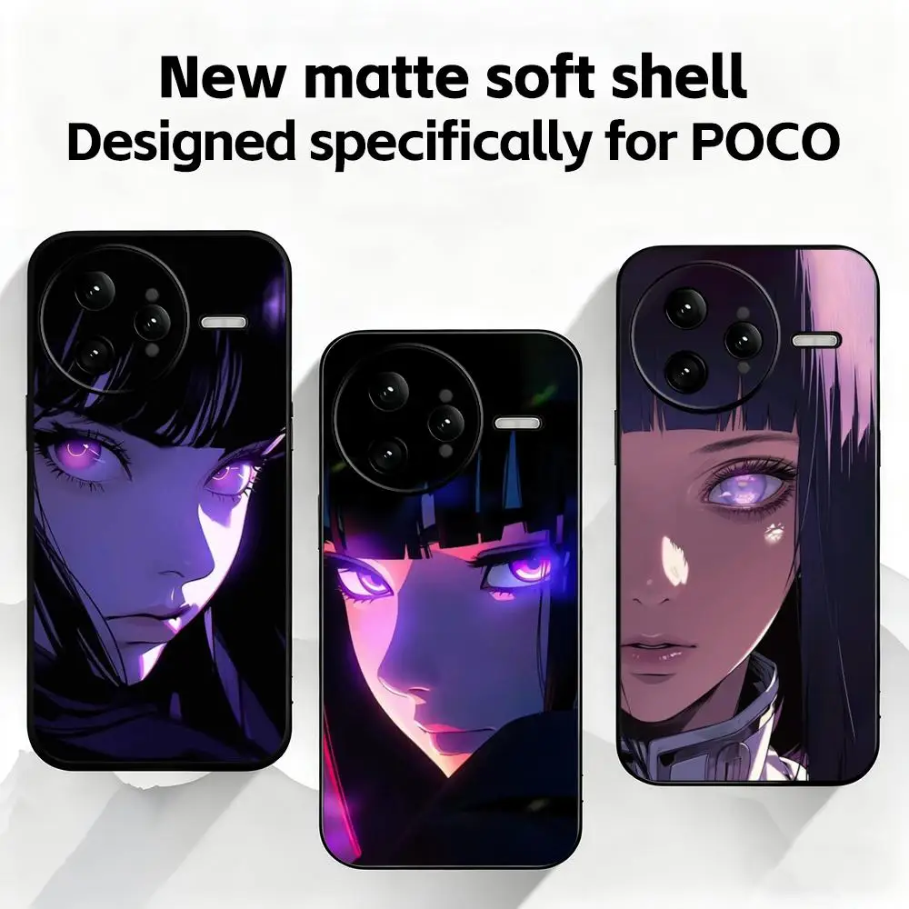 Fashion N-NarutoS Hyuuga Hinata   Phone Case For Xiaomi POCO M7 M6 M5 X7 X6 X5 F7 F6 F5 Soft Black Pro 5G Phone Cover