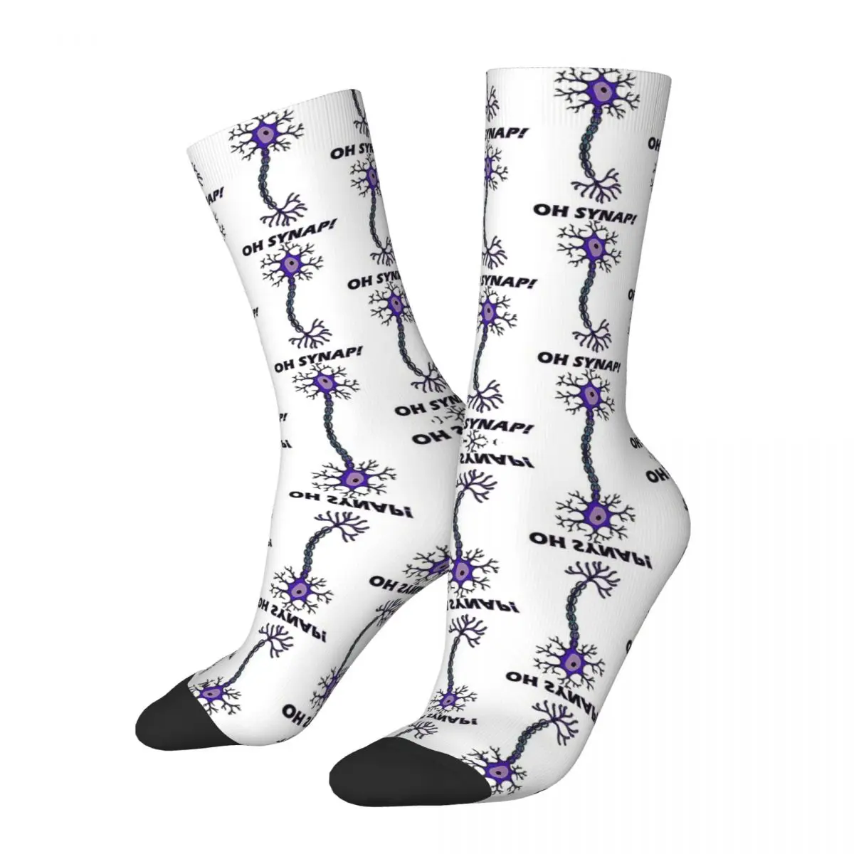 

Neuron - Oh Snap! - Science Pun Socks High Quality Stockings All Season Long Socks Accessories for Man's Woman's Christmas Gifts