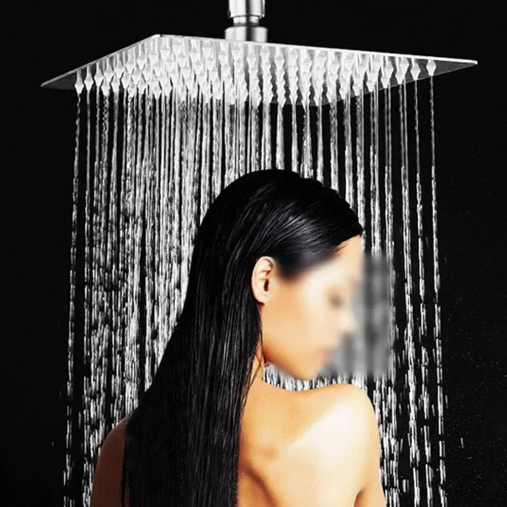 Fashion New Shower Head Overhead Rainfall Silver Square Stainless Steel 20 cm 8 inch Durable Ease of use