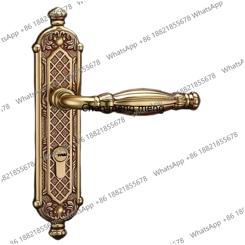 High Grade Pure Copper Door Lock Mute Security Door Locks Indoor Bedroom Door Handle Deadbolt Lockset Furniture Hardware