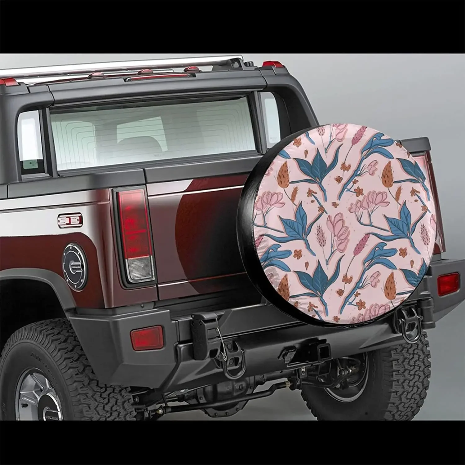 Hawaii Tropical Orchid Palm Leaves Jungle Spare Tire Cover Waterproof Dust-Proof Wheel Protectors Universal for Trailer,