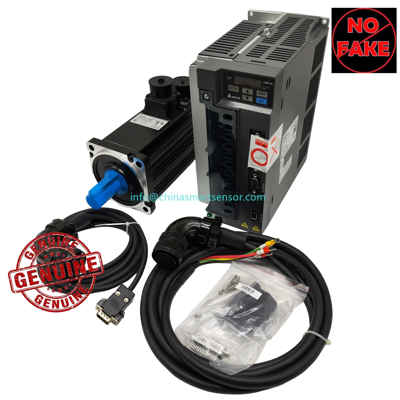 

100% Оригинальный серводвигатель 2 кВт ECMA-C11020RS110 VAC 6.37 Нм 3000 об/мин и сервопривод ASD-B2-2023-B, 3-метровый энкодер и силовые кабели