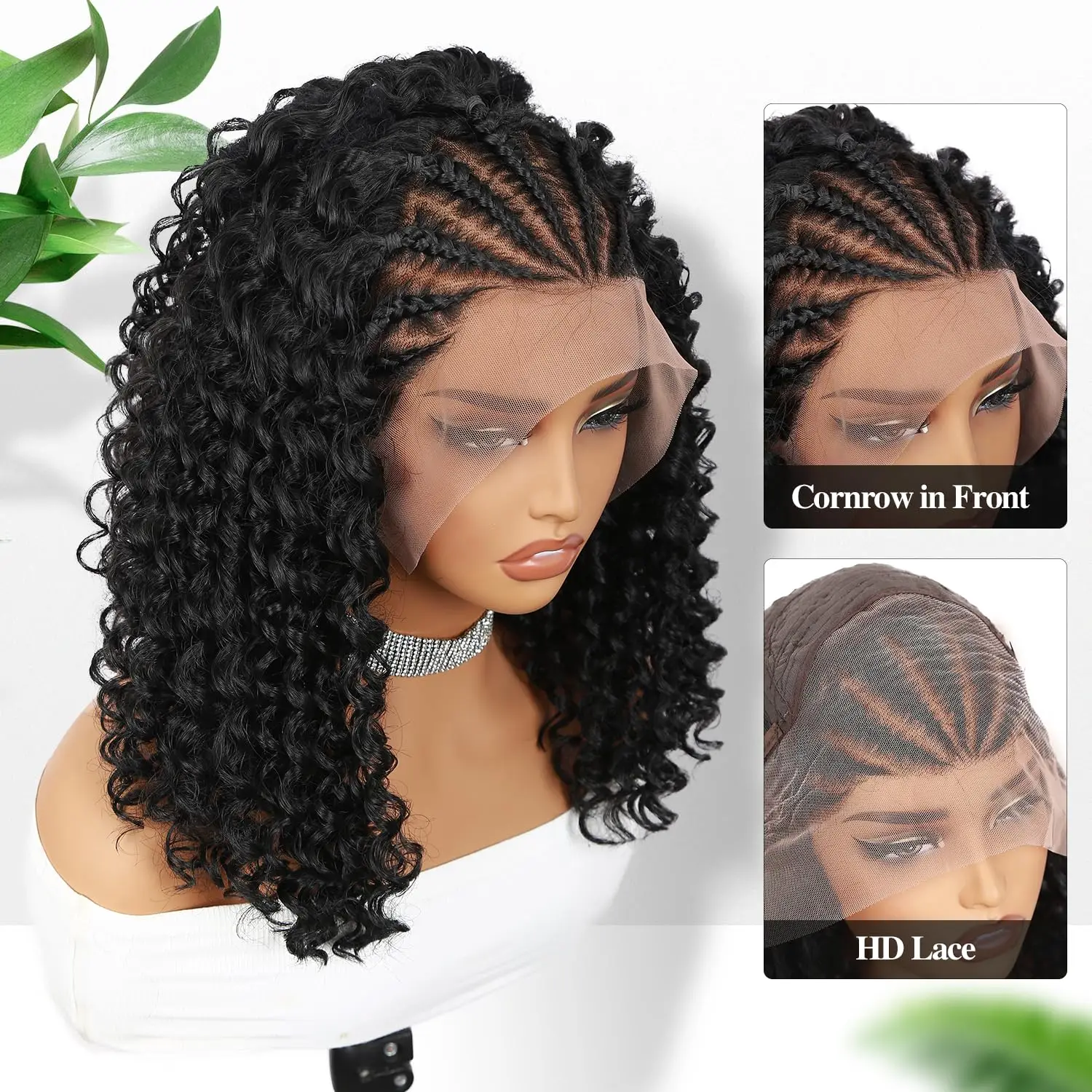قصيرة بوب جديلة الباروكات شعر الإنسان الأفرو غريب مجعد 13x4 الدانتيل الجبهة الباروكات للنساء الطبيعي الأسود 180% الكثافة البرازيلي شعر ريمي #3