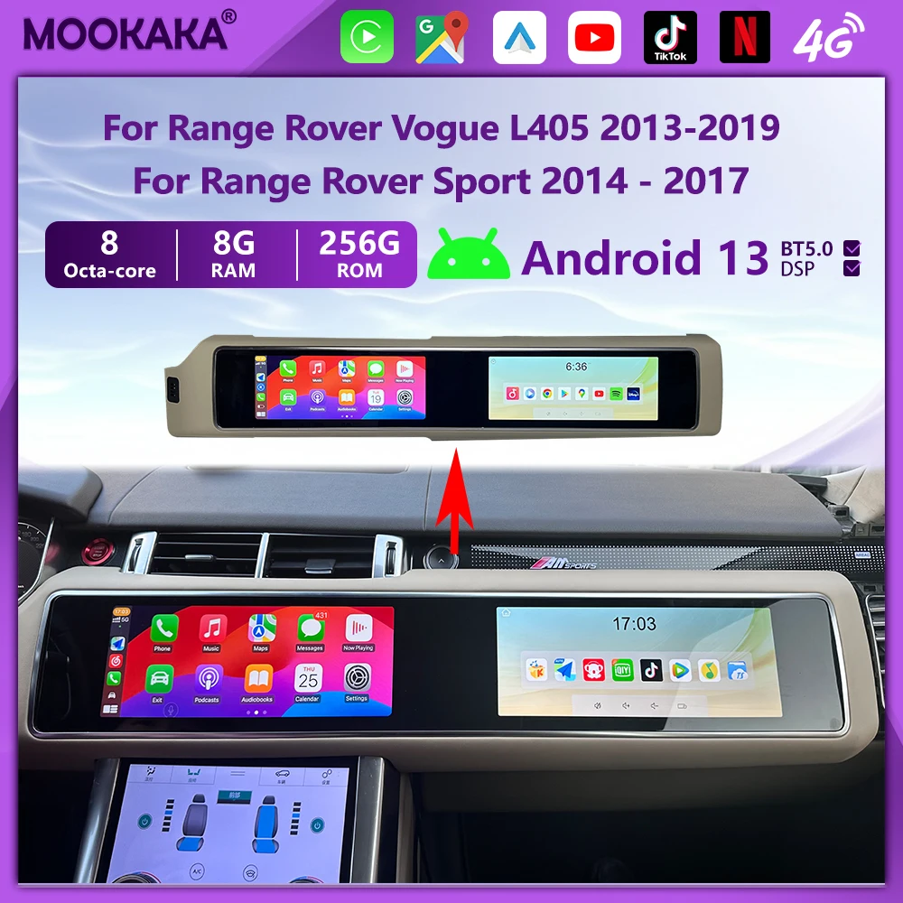 Double Screen Android For Land Range Rover Vogue L405 2013-2019 /Sport 2014-2017 Car Radio Automotive Multimedia Player Stereo