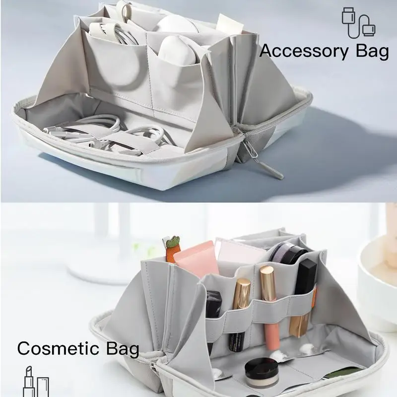 Cable Organiser Bag 180 Opening Electronics Bag Tech Organiser Travel Case Battery Storage Case Tech Organiser Cable Storage Box